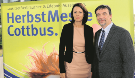 Die neue Geschäftsführerin der Messegesellschaft CMT, Daniela Kerzel und Projektleiter Thomas Scheppan haben 54 Prozent der Aussteller aus Cottbus und Spree-Neiße angelockt Foto: M.K.