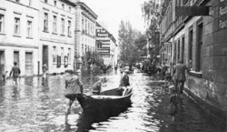 Guben: Hochwasser in der Lubststraße