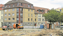 Bilder aus dem alten Cottbus: Holzpflasterstraße gegen Räderrasseln