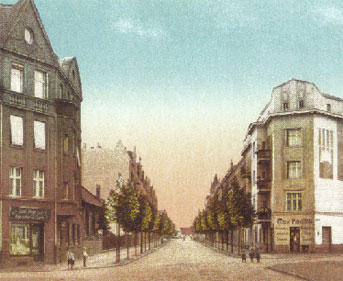 Cottbus. Lutherstraße mit Bombentreffer