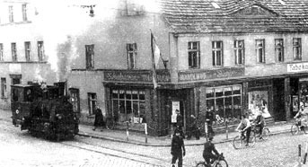 Spremberg. Kohlebahn an der Dresdner Straße Ecke Gartenstraße