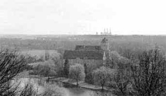 Spremberg. Blick vom Georgenberg auf das Schloss in den 60er Jahren