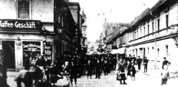 Forst: Blick von der Stadtkirche hinein in die Cottbuser Straße