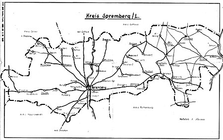 Spremberg: Ansicht von Grenzen und Gemeinden