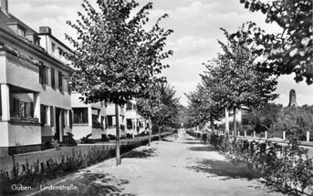 Guben: Lindenstraße mit Bismarckturm