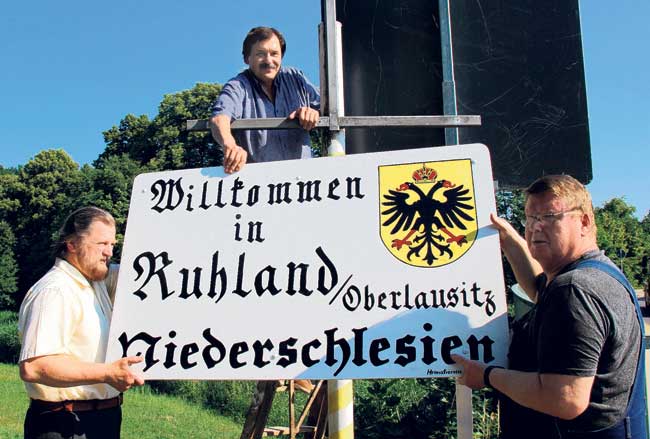 Ruhland: Das Schlesien-Schild grüßt jetzt wieder