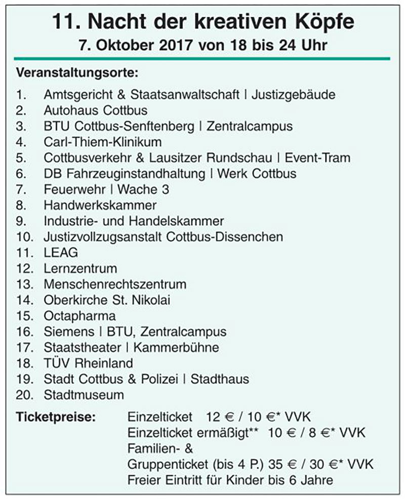 Cottbus: Kreative Köpfe auf Tour