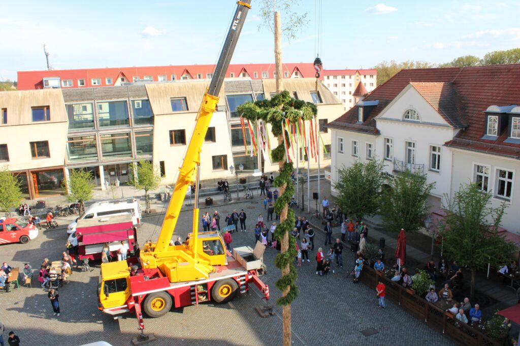 Spremberger Maibaum wird am 20. April 2023 aufgestellt