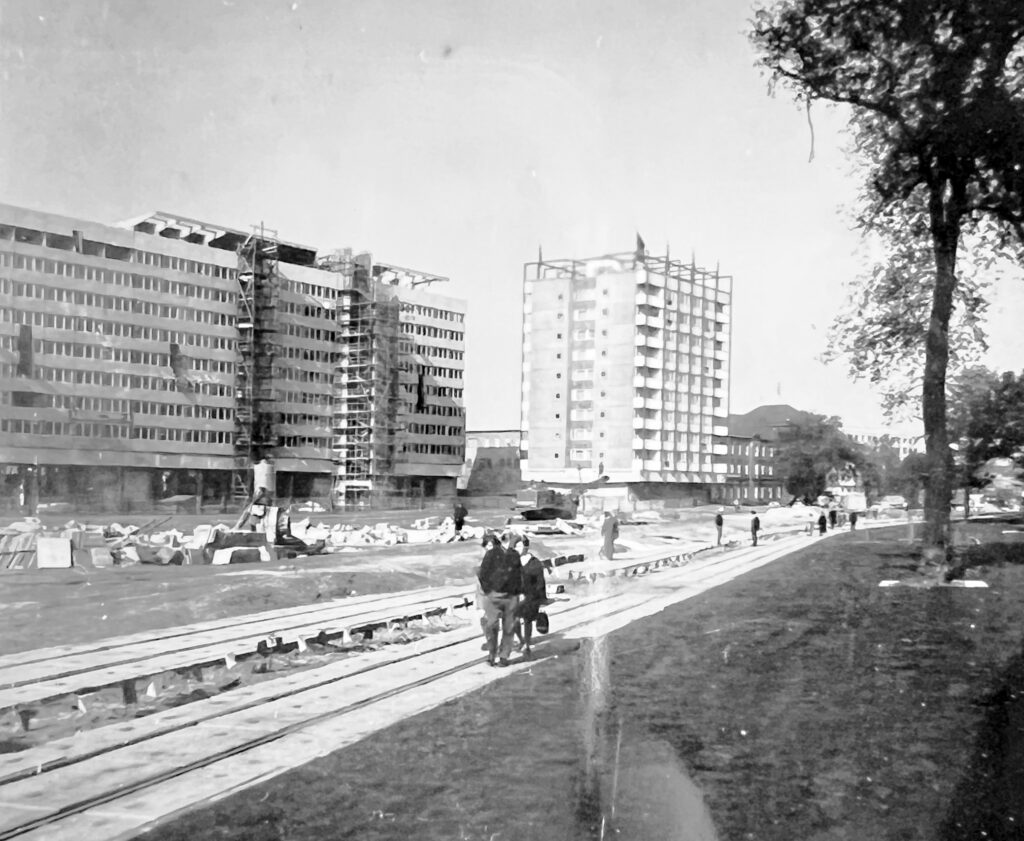 Die Stadtpomenade 1970 in der Aufbauphase