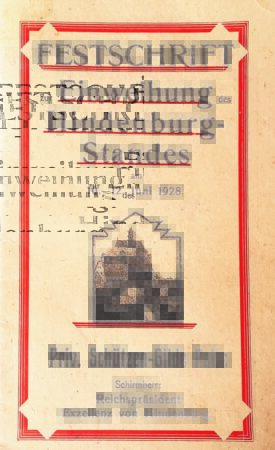 Die jetzt  350jährige Peitzer Schützengilde weihte vor 95 Jahren mit großem Pomp ihren 
„Hindenburg-Stand“ ein.