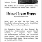 Danksagung Heinz-Jürgen Hoppe