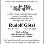 Traueranzeige Rudolf Götzl