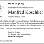Danksagung Manfred Koschker