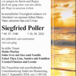 Traueranzeige Siegfried Poller