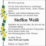 Danksagung Steffen Weiß