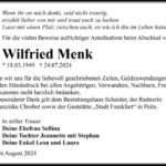 Danksagung Wilfried Menk