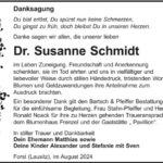 Danksagung Dr. Susanne Schmidt