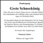 Danksagung Grete Schneekönig