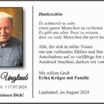 Danksagung Klaus Unglaub