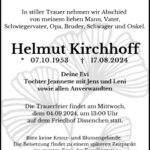 Traueranzeige Helmut Kirchhoff