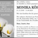 Traueranzeige Monika Köhler