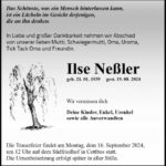 Traueranzeige Ilse Neßler