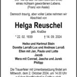 Traueranzeige Helga Reuschel
