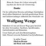 Danksagung Wolfgang Wenge