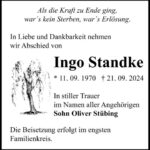 Traueranzeige Ingo Standke