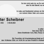 Traueranzeige Peter Schreibner