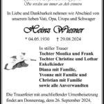 Traueranzeige Heinz Wiesner
