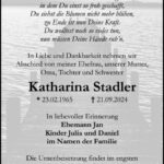 Traueranzeige Katharina Stadler