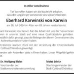 Nachruf Eberhard Karwinski von Karwin
