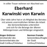 Nachruf Eberhard Karwinski von Karwin