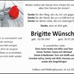 Traueranzeige Brigitte Wünsche