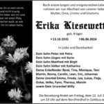 Traueranzeige Erika Kiesewetter geb. Krüger