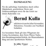 Danksagung Bernd Kulla