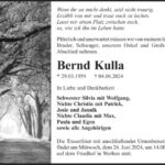 Traueranzeige Bernd Kulla