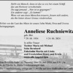 Traueranzeige Anneliese Ruchniewitz geb. Hirt