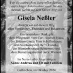 Danksagung Gisela Neßler