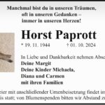 Traueranzeige Horst Paprott