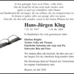 Traueranzeige Hans-Jürgen Klug