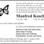 Traueranzeige Manfred Koscher