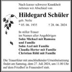 Traueranzeige Hildegard Schüler