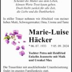 Traueranzeige Marie-Luise Häcker