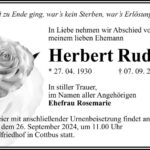 Traueranzeige Herbert Rudolph
