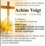 Traueranzeige Achim Voigt