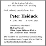 Traueranzeige Peter Heiduck