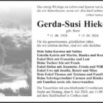 Traueranzeige Gerda-Susi Hiekel geb. Born