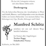 Danksagung Manfred Schötz